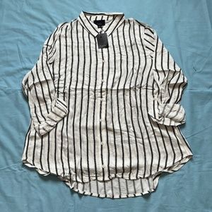 NWT Lumiere X Urban Outfitters Button Up Stripped Blouse